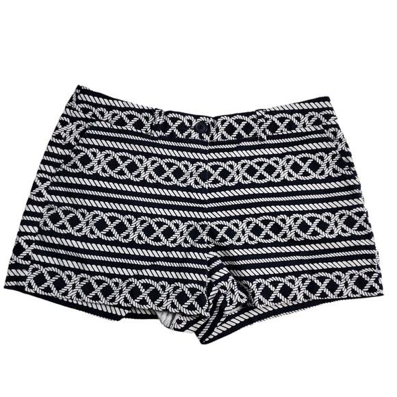 Crown & Ivy Black & White Nautical Rope Shorts Women's Size 14 P 1546 - Picture 1 of 6